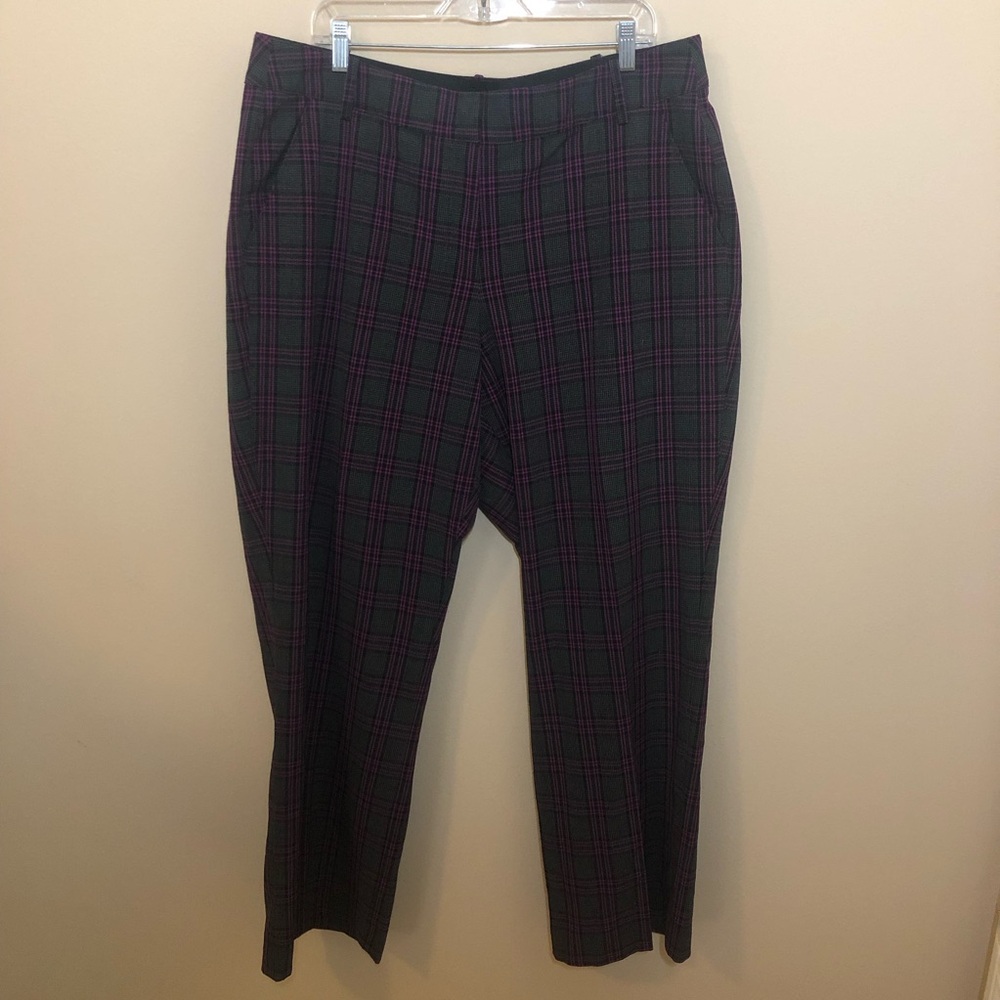 Lane Bryant plaid trousers pants plaid the Lena tailored stretch